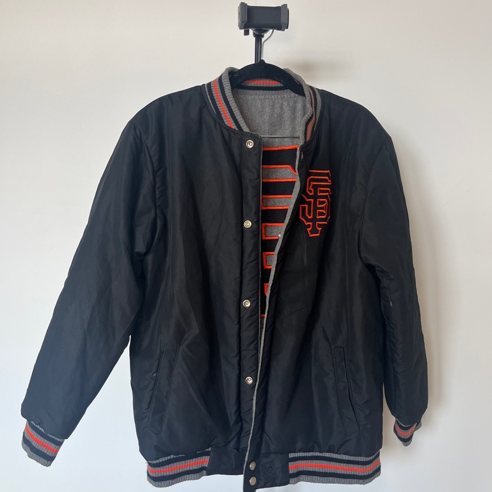 AUTHENTIC JH DESIGN SF GIANTS REVERSIBLE BOMBER